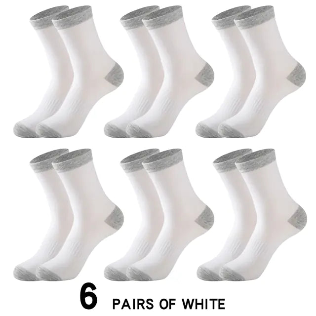6 Pairs of Men's Cotton Winter Socks - Casual & Warm