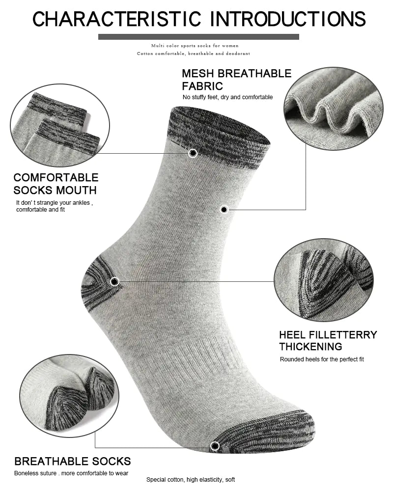6 Pairs of Men's Cotton Winter Socks - Casual & Warm
