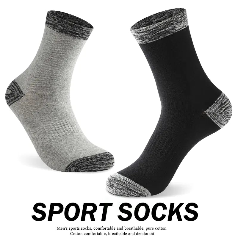 6 Pairs of Men's Cotton Winter Socks - Casual & Warm